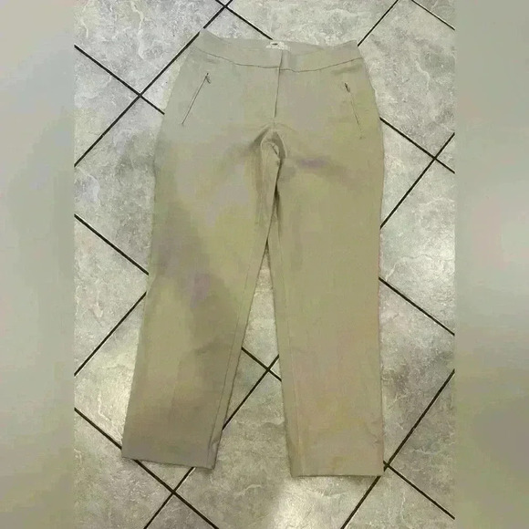 Talbots Tan Curvy Ankle Pant Size 6 Side Zipper Pockets - Picture 1 of 6
